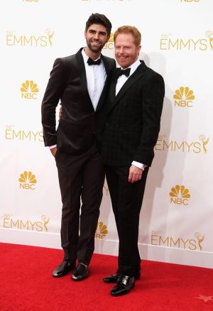 Justin Mikita and Jesse Tyler-Ferguson - Emmys 2014 red carpet photos.jpg